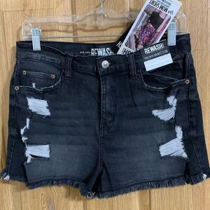Rewash Brand Super High Rise Mom Jean Shorts Black Denim Size 7/28 NWT